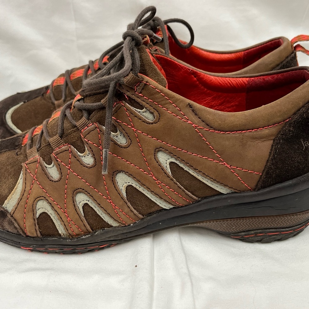 Jambu Women’s Brown & Orange Round Toe Lace Up Hiking Walking Shoes Sneakers 9M - Picture 4 of 16